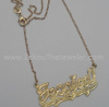 14K GP Single Plate Name NECKLACE/free chain/PERSONALIZED-Style 2